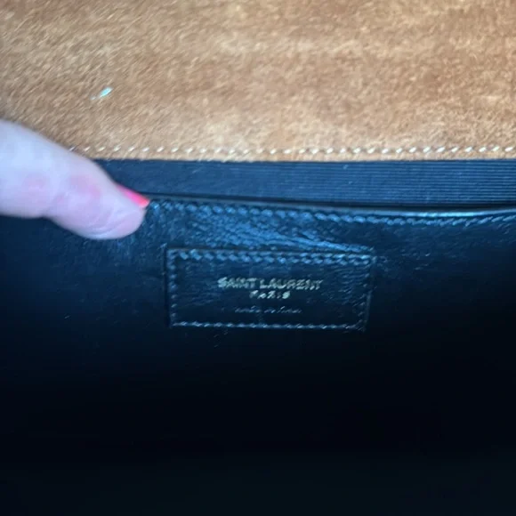 YSL Yves Saint Laurent Brown Suede Quilted Medium Envelope Handbag - Picture 11 of 16